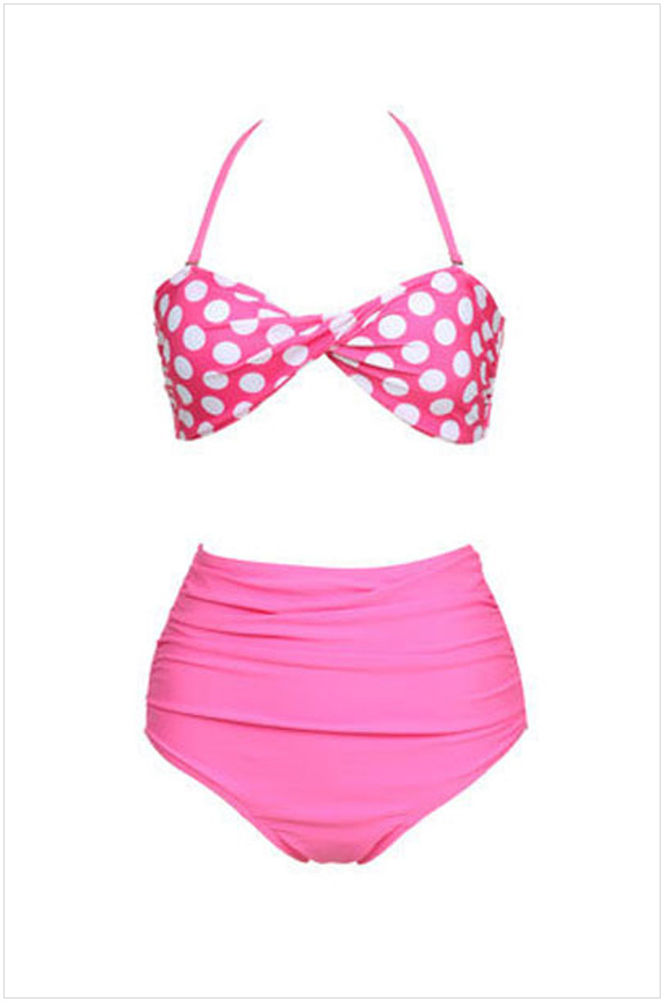 Swimwear Beach Recreation Split Chest Pad Triangle Halter Bikini on Luulla