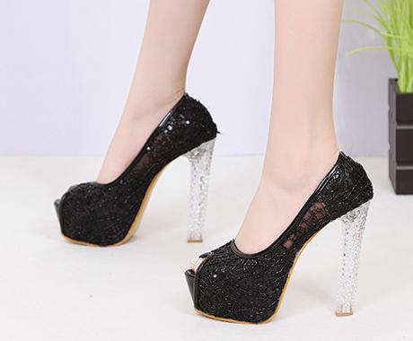 Women's Nightclub High-heeled Shoes With Piscine Mouth on Luulla