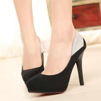 High With Fine Diamond Temperament Pointed Stiletto Heel Shoes Seasons ...