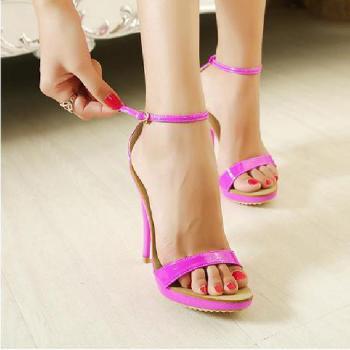 New Design Women Open Toe Front Three Straps Suede Leather Thin Heel Sandals Ankle Straps High 