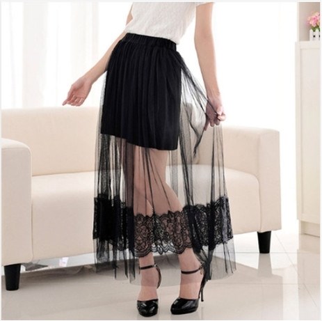 Sexy New Perspective Illusion Lace Mesh Lace Bust Dress Fairy Skirt on ...