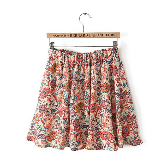 Printed Chiffon Skirt Pleated Skirts Skirt Women on Luulla