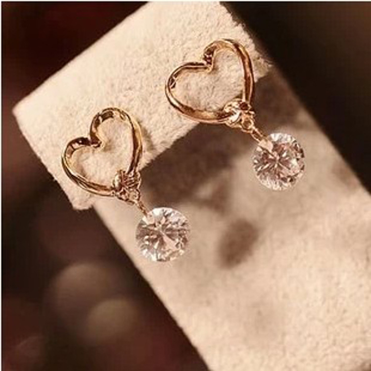 Cute Pendant Earrings Wholesale Zircon Earrings Earrings Love Hearts on ...