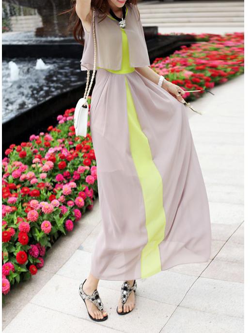 Korean Women's Waist Chiffon Dress Bohemian Dress Beach Dress on Luulla